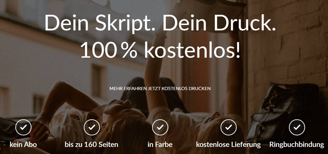 Studienskripte kostenlos drucken